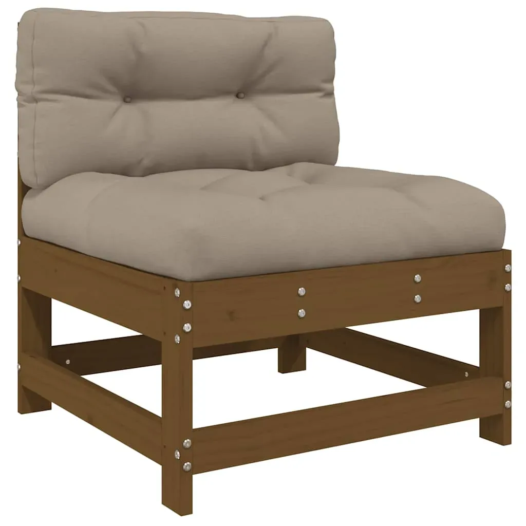 3 Piece Garden Lounge Set with Cushions Honey Brown Solid Wood Price