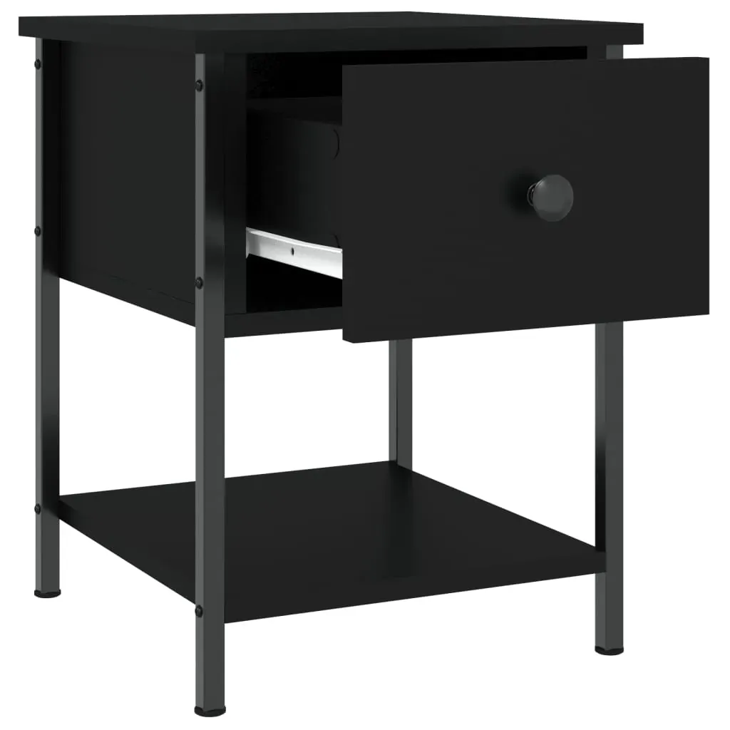 Bedside Table Black 34x35.5x45 cm Engineered Wood Price
