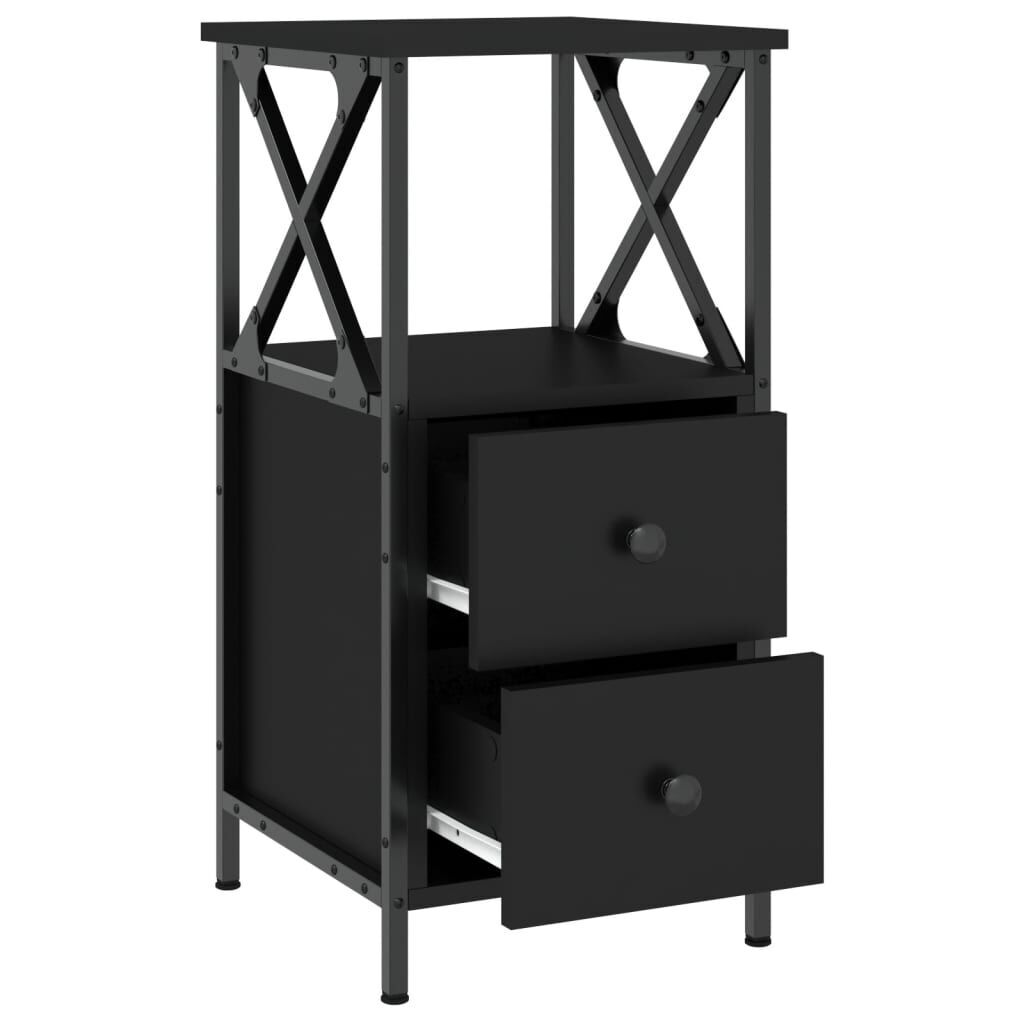 Bedside Cabinets 2 pcs Black 34x35.5x70 cm Engineered Wood Price