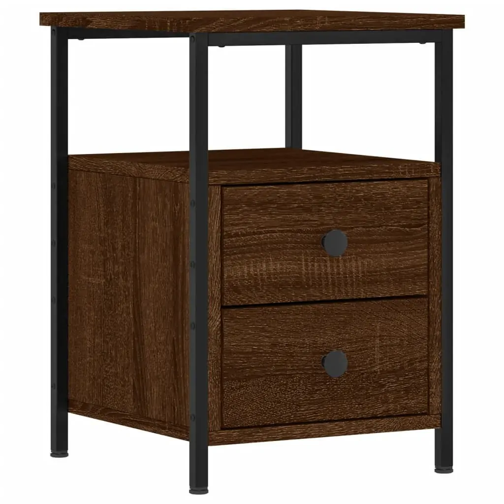 Bedside Cabinets 2 pcs Brown Oak 34x35.5x50 cm Engineered Wood Price