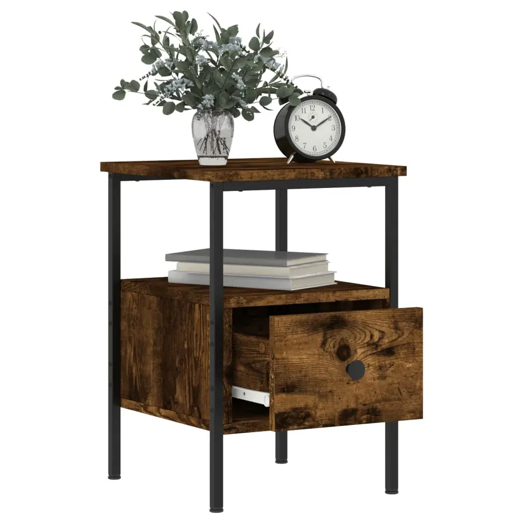Bedside Cabinets 2 pcs Smoked Oak 34x36x50 cm Engineered Wood Price