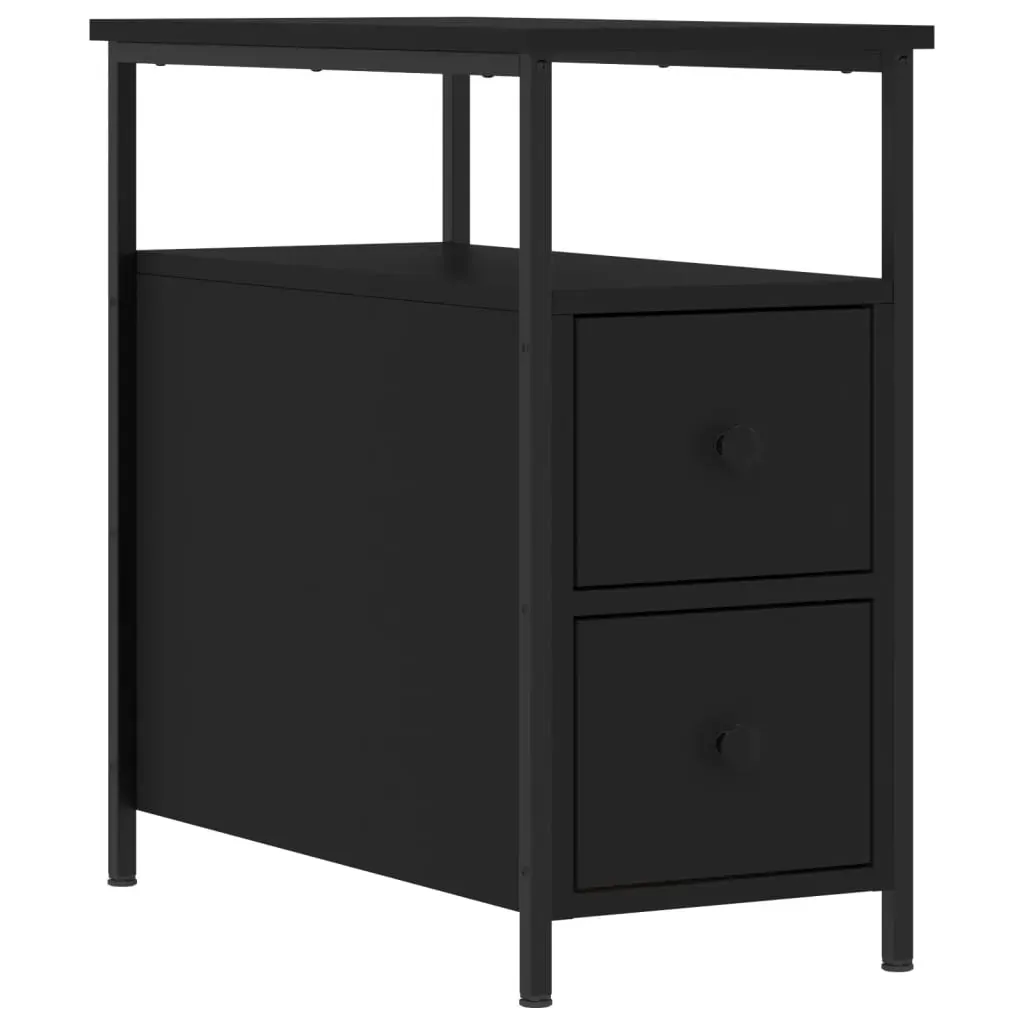 Bedside Cabinets 2 pcs Black 30x60x60 cm Engineered Wood Price