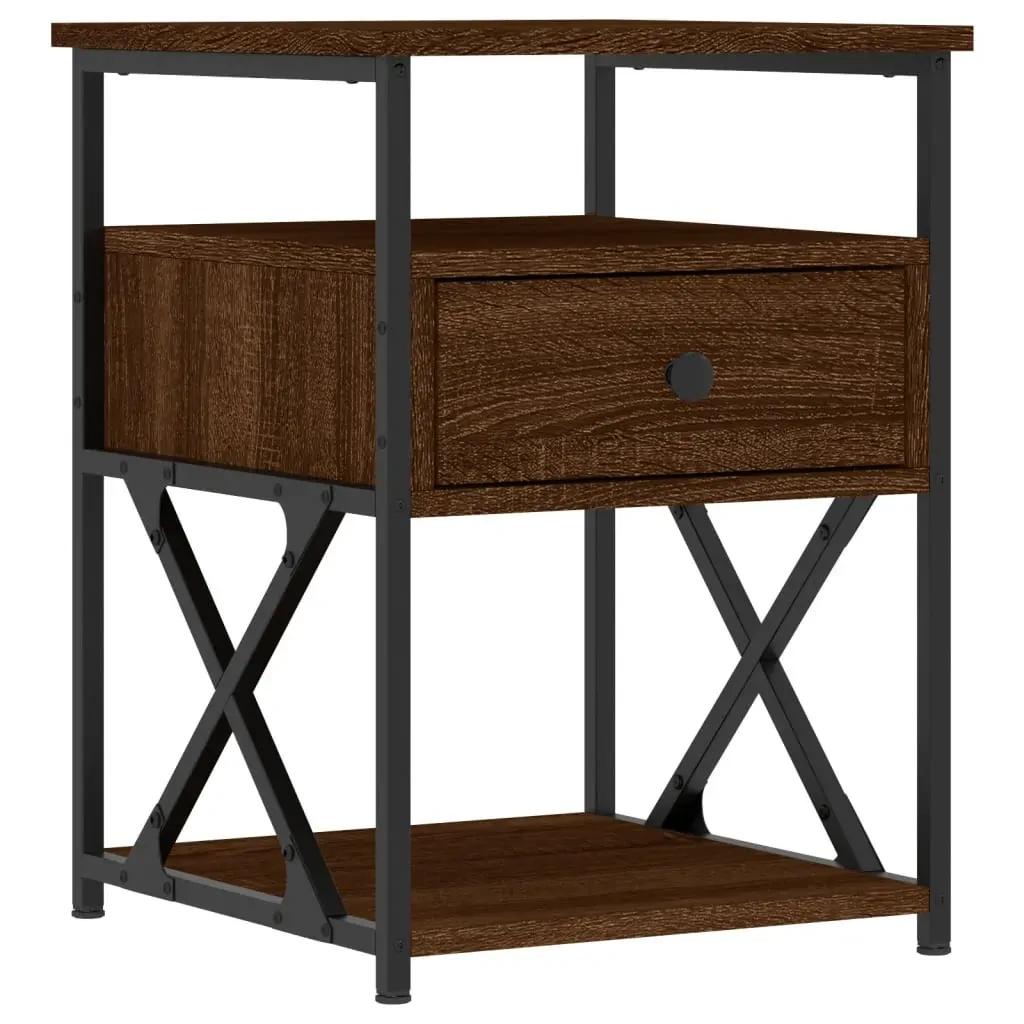 Bedside Cabinets 2 pcs Brown Oak 40x42x55 cm Engineered Wood Price