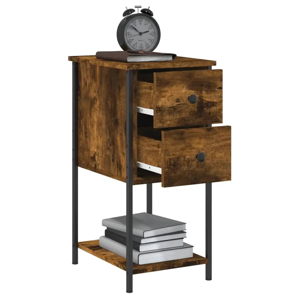 Bedside Cabinets 2 pcs Smoked Oak 32x42x70 cm Engineered Wood Price