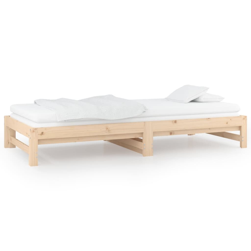 Pull-out Day Bed 2x(92x187) cm Solid Wood Pine Price