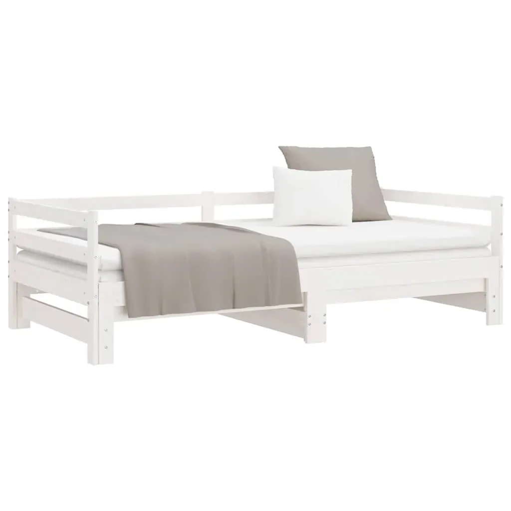 Pull-out Day Bed without Mattress White 2x(90x190) cm Price