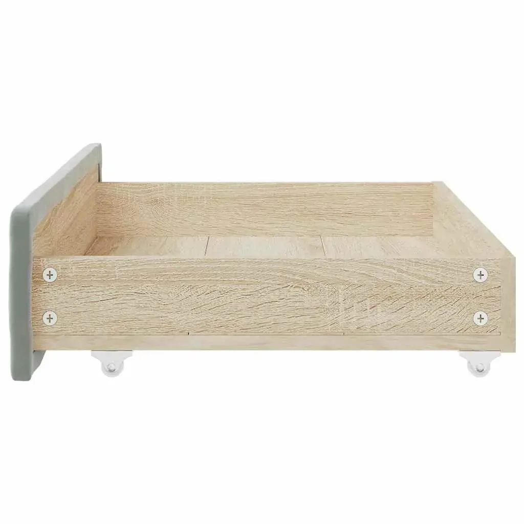 Bed Drawers 2 pcs Light Grey Engineered Wood and Velvet Price