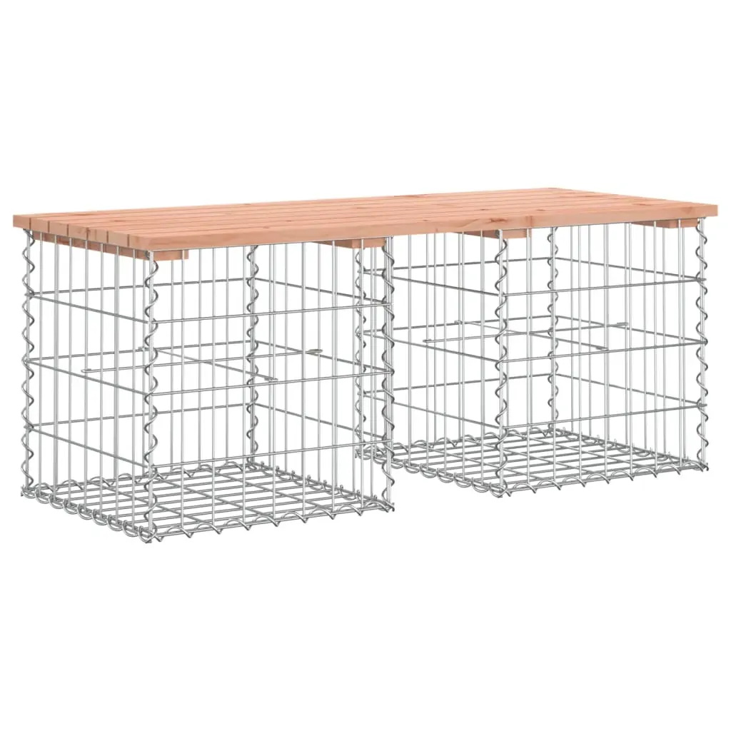 Garden Bench Gabion Design 103x44x42 cm Solid Wood Douglas Price