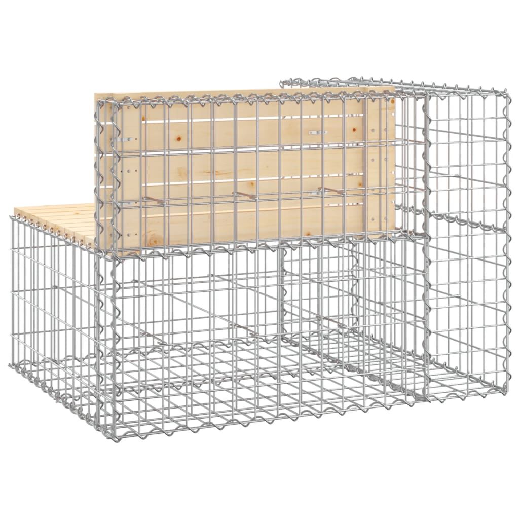Garden Bench Gabion Design 92x71x65.5 cm Solid Wood Pine Price
