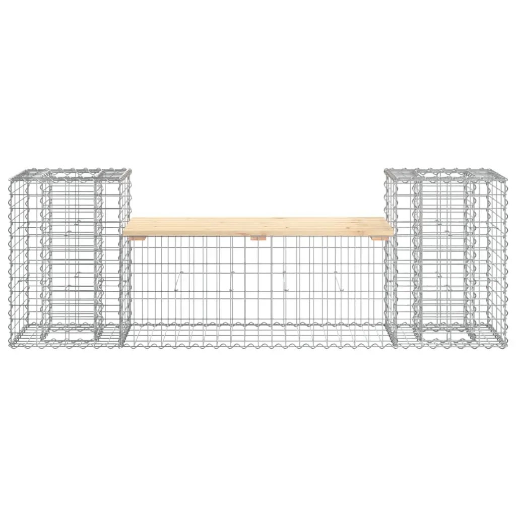 Garden Bench Gabion Design 183x41x60.5 cm Solid Wood Pine Price