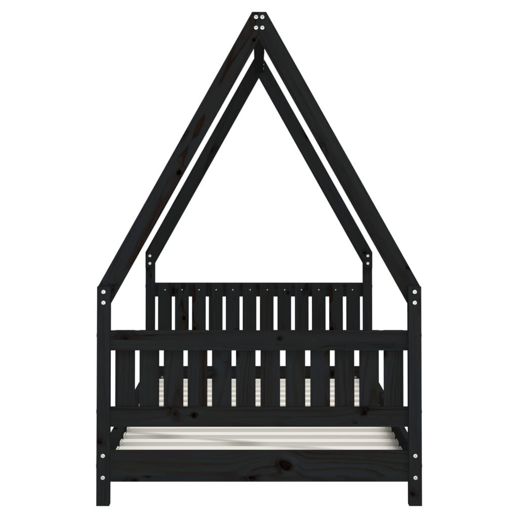 Kids Bed Frame Black 90x190 cm Solid Wood Pine Price