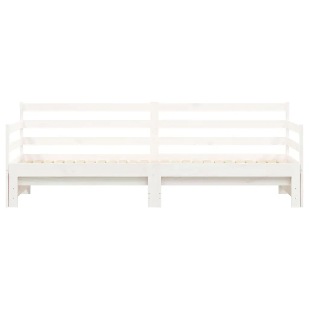 Daybed with Trundle without Mattress White 90x190 cm Solid Wood Price