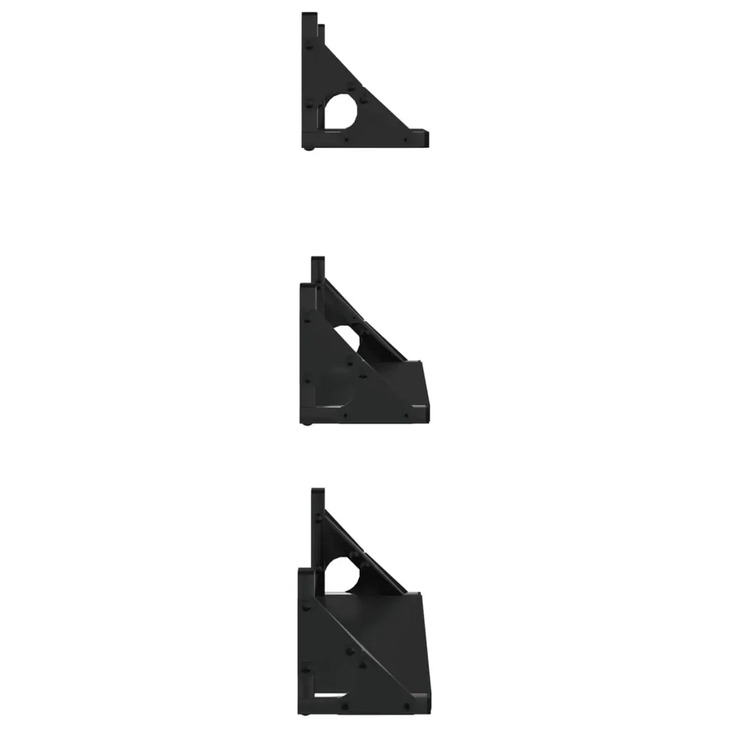 3 Piece Wall Shelf Set Black Engineered Wood Price