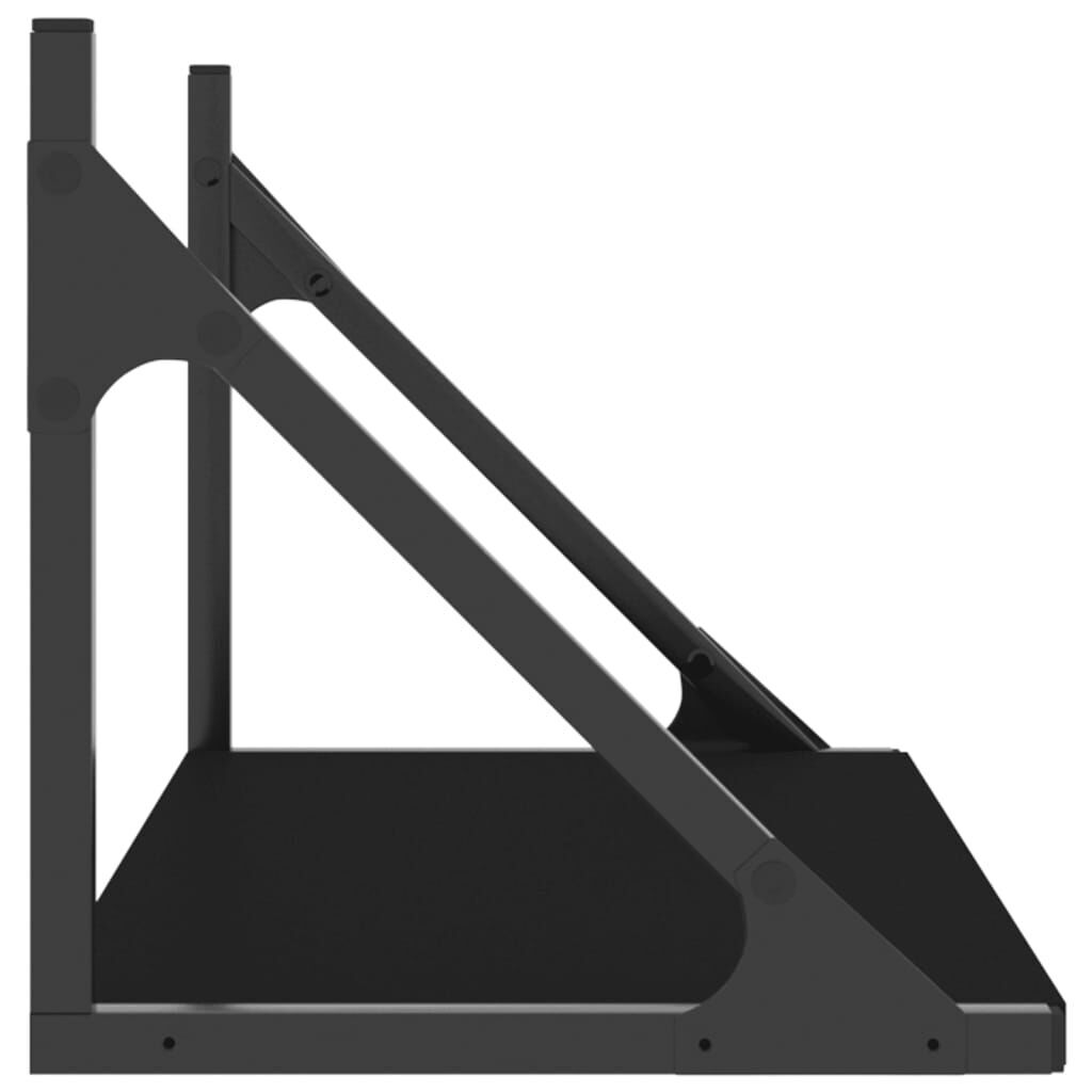 Wall Shelves 2 pcs Black 60x25x25.5 cm Engineered Wood Price