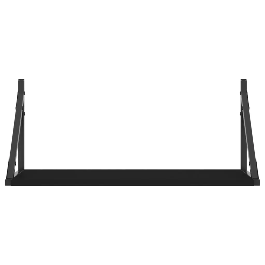 Wall Shelves 2 pcs Black 60x25x25.5 cm Engineered Wood Price