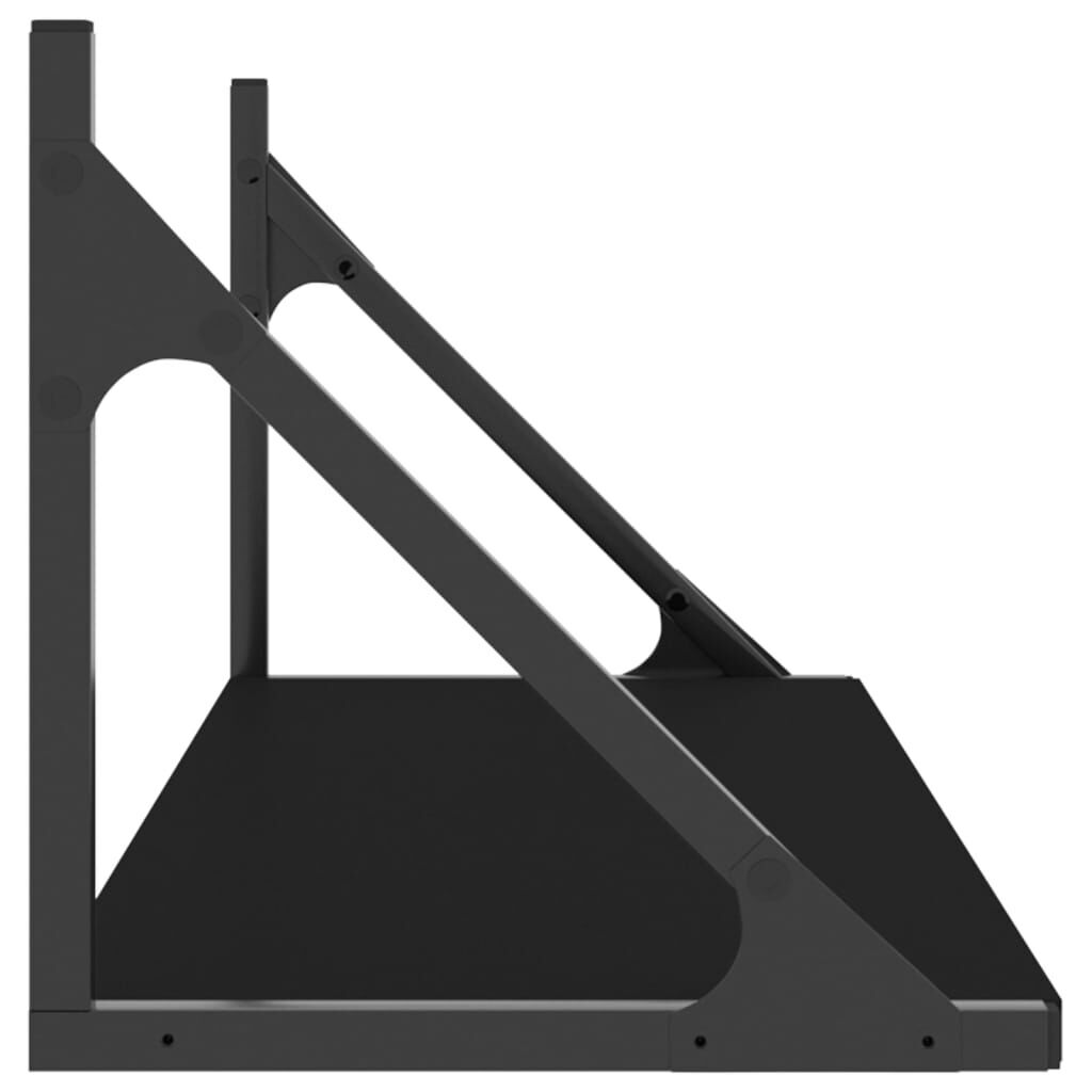 Wall Shelves 2 pcs Black 80x25x25.5 cm Engineered Wood Price