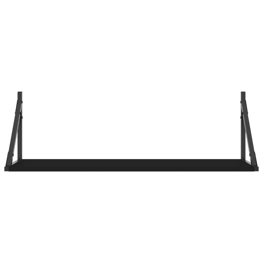 Wall Shelves 2 pcs Black 80x25x25.5 cm Engineered Wood Price