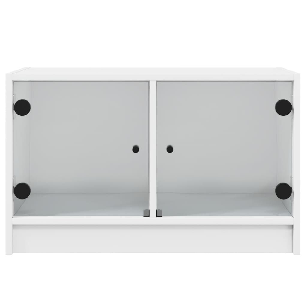 TV Cabinet with Glass Doors White 68x37x42 cm Price