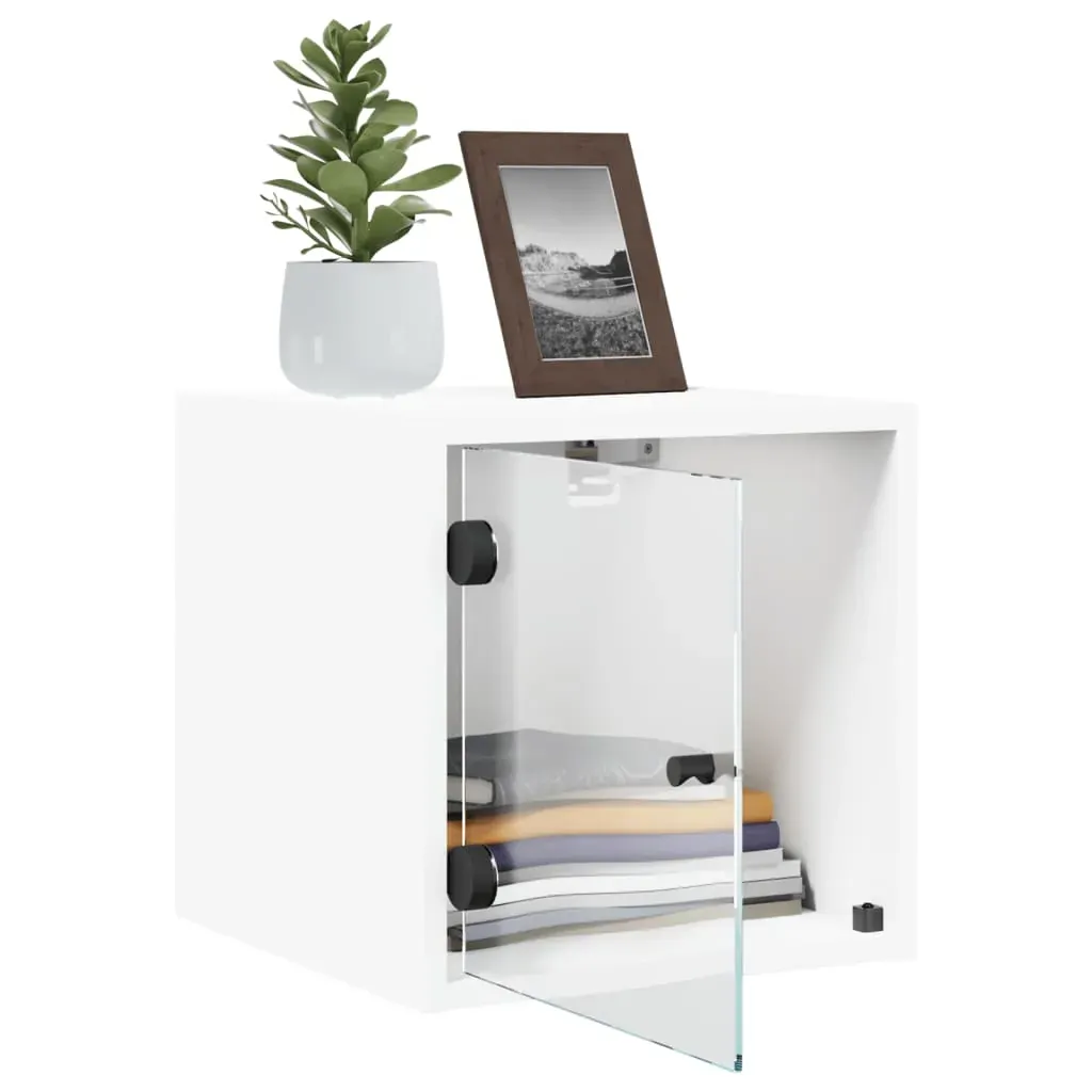 Bedside Cabinets with Glass Doors 2 pcs White 35x37x35 cm Price