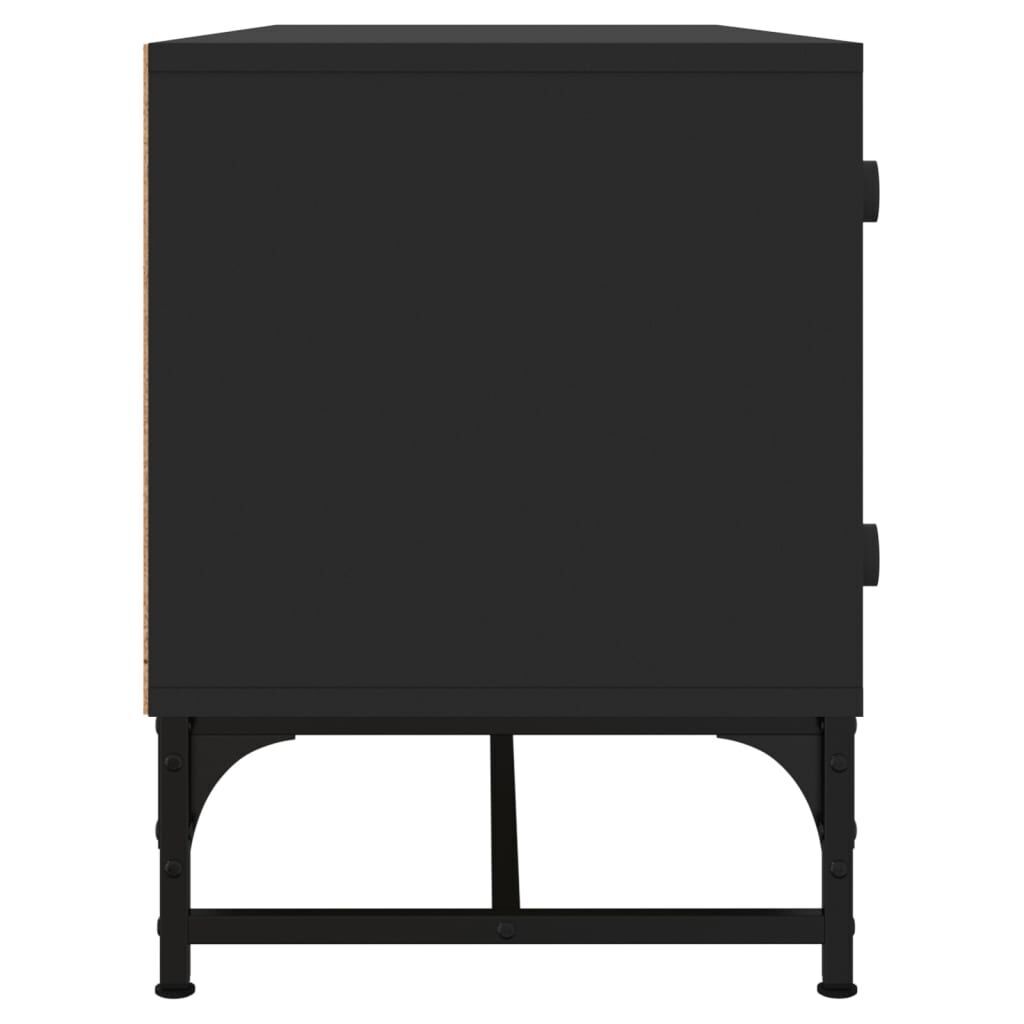 TV Cabinet with Glass Doors Black 102x37x50 cm Price