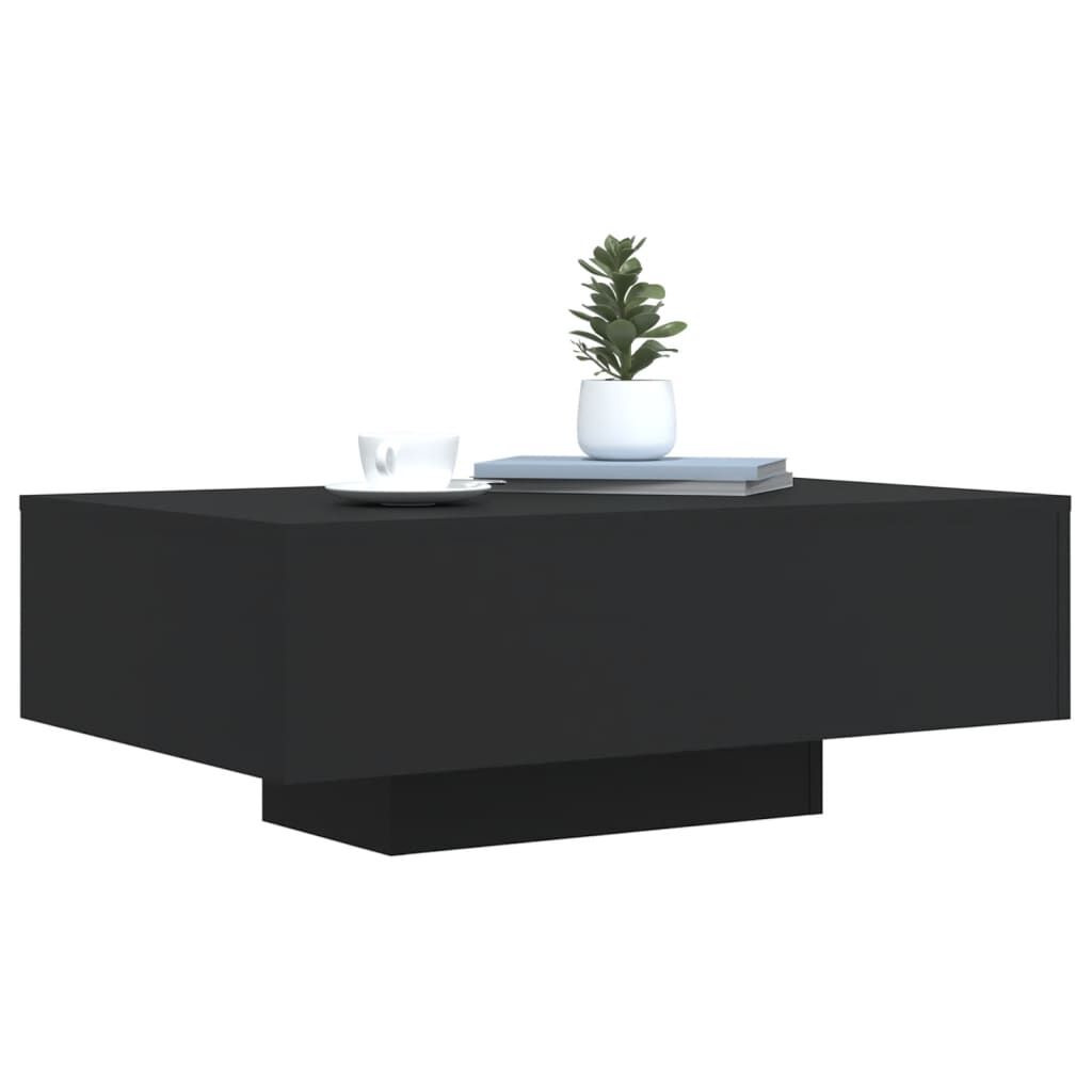 Coffee Table with LED Lights Black 85x55x31 cm Price