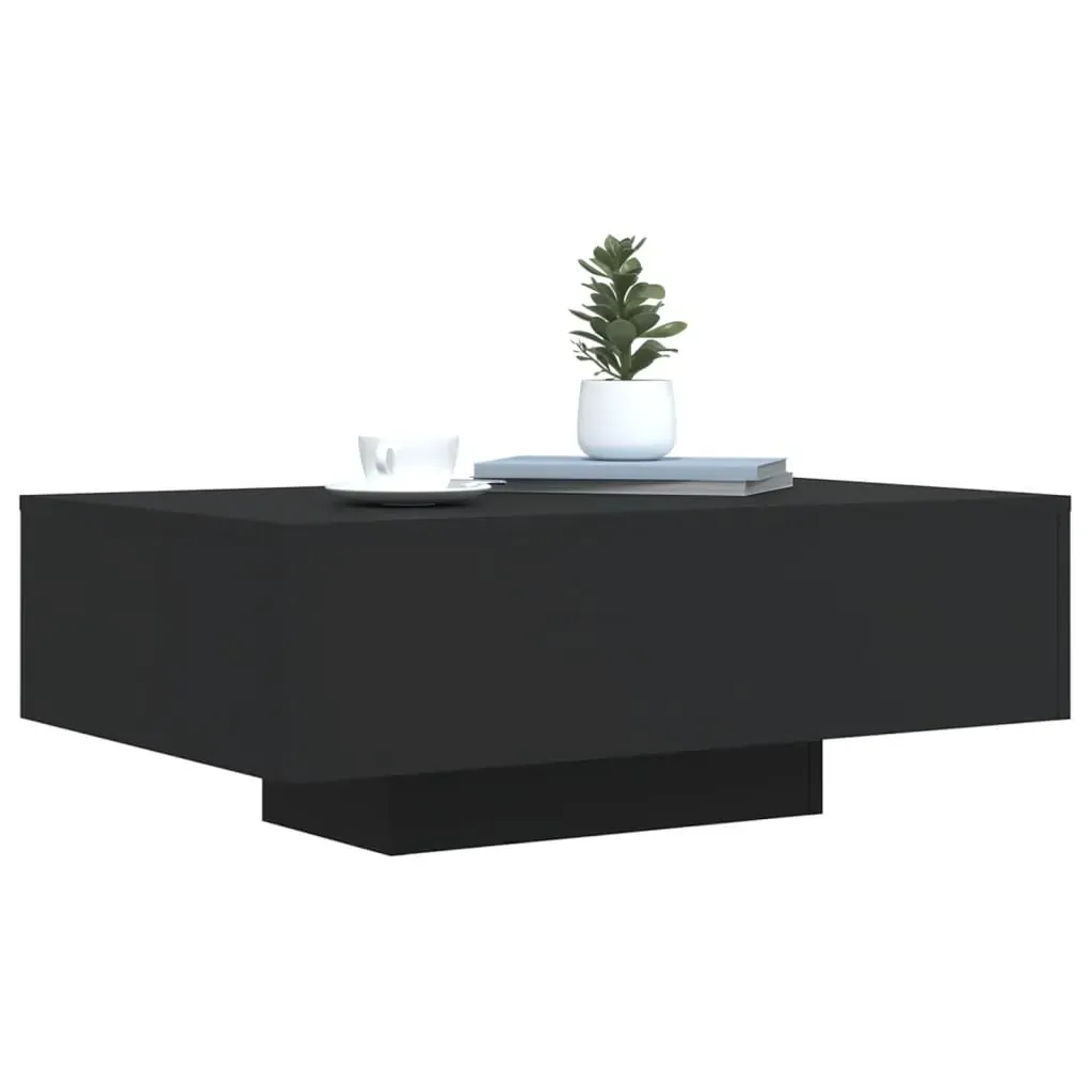Coffee Table with LED Lights Black 85x55x31 cm Price
