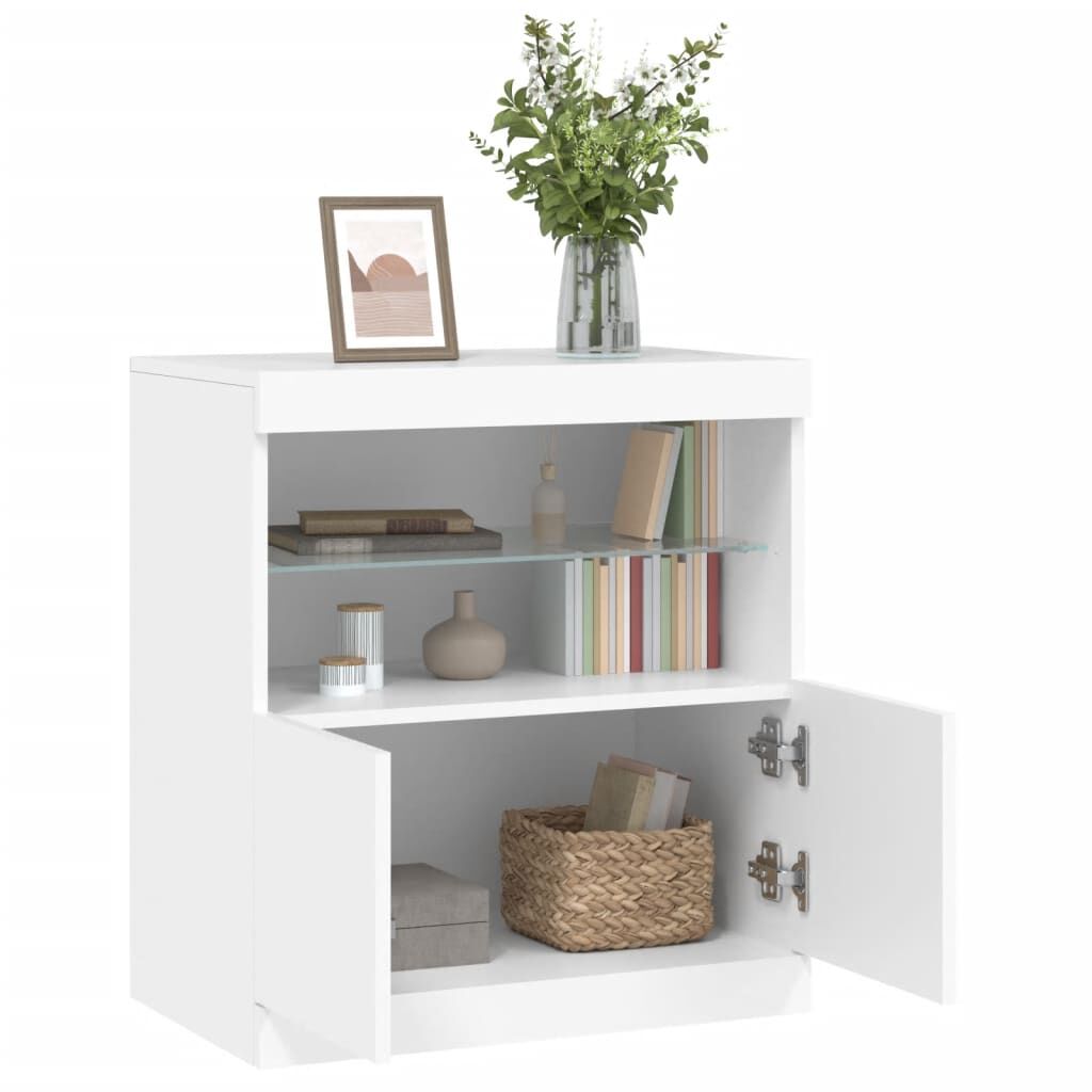 Sideboard with LED Lights White 60x37x67 cm Price