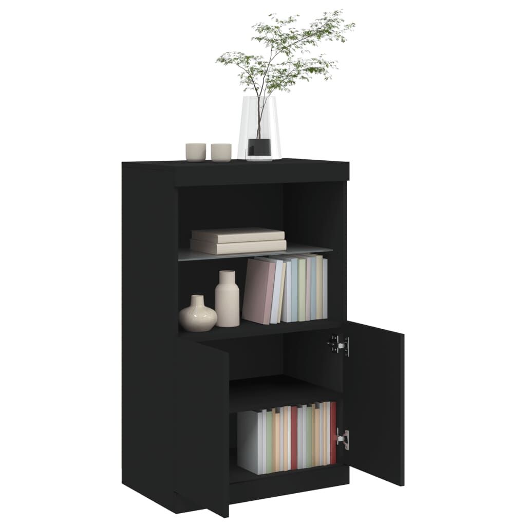Sideboard with LED Lights Black 60.5x37x100 cm Price