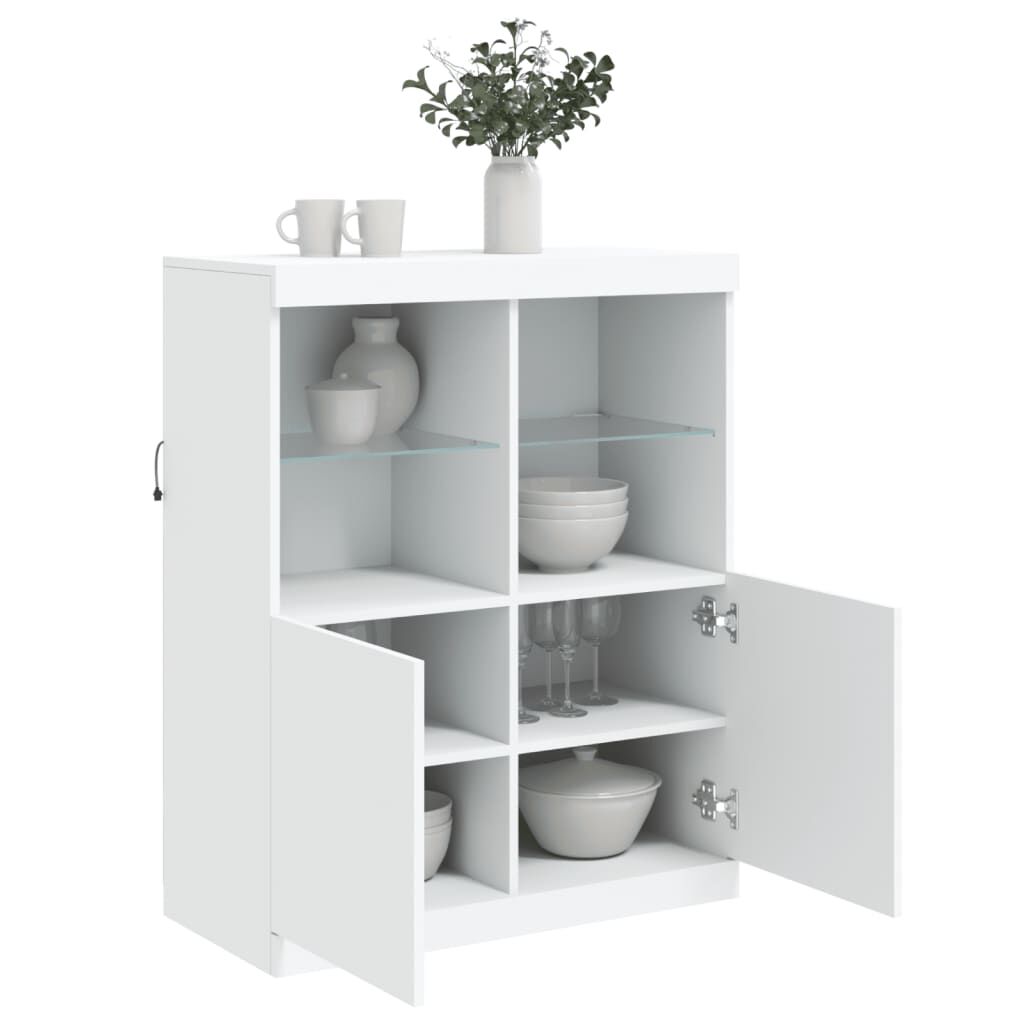 Sideboard with LED Lights White 81x37x100 cm Price