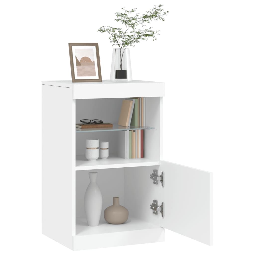 Sideboard with LED Lights White 41x37x67 cm Price