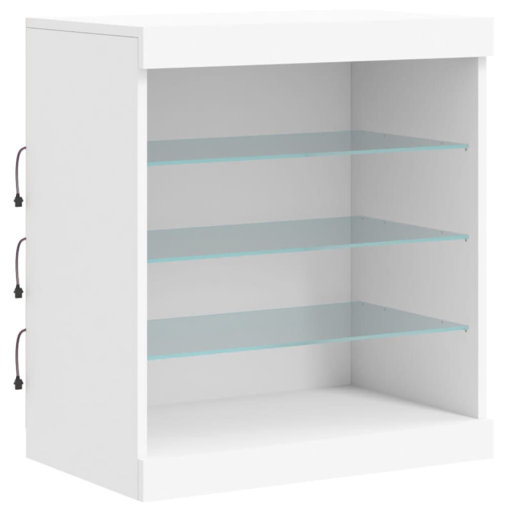 Sideboard with LED Lights White 60.5x37x67 cm Price