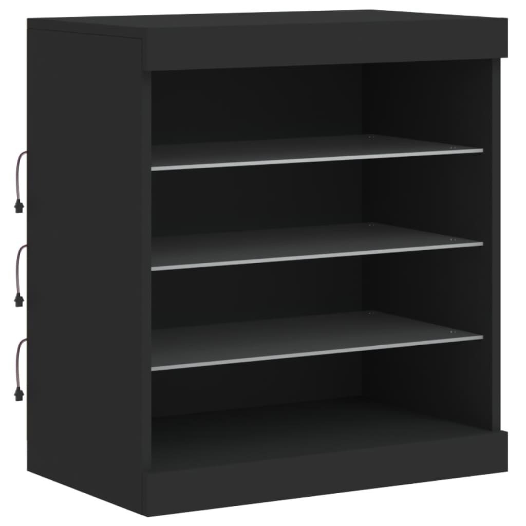 Sideboard with LED Lights Black 60.5x37x67 cm Price