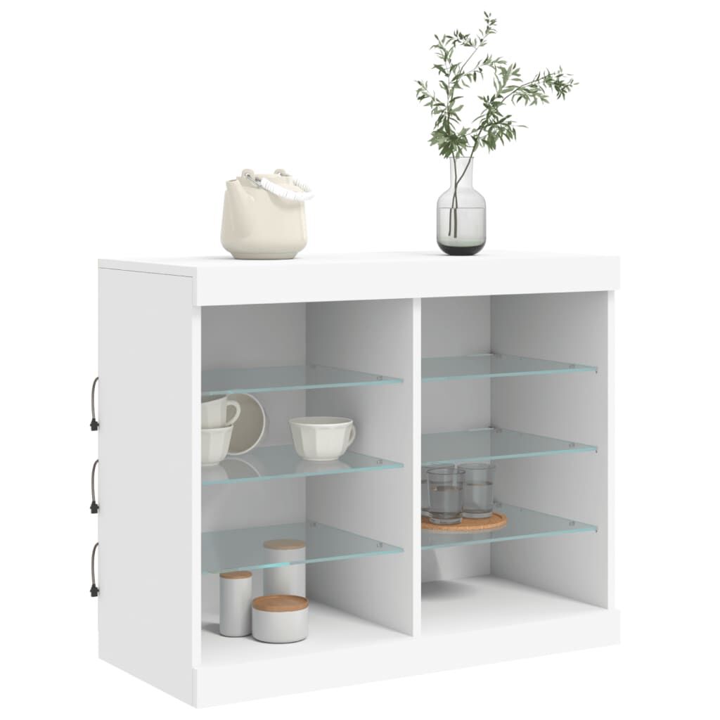 Sideboard with LED Lights White 81x37x67 cm Price