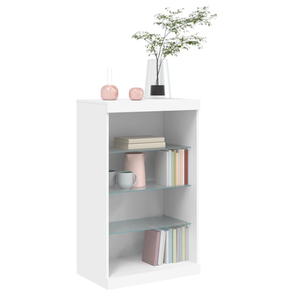 Sideboard with LED Lights White 60.5x37x100 cm Price