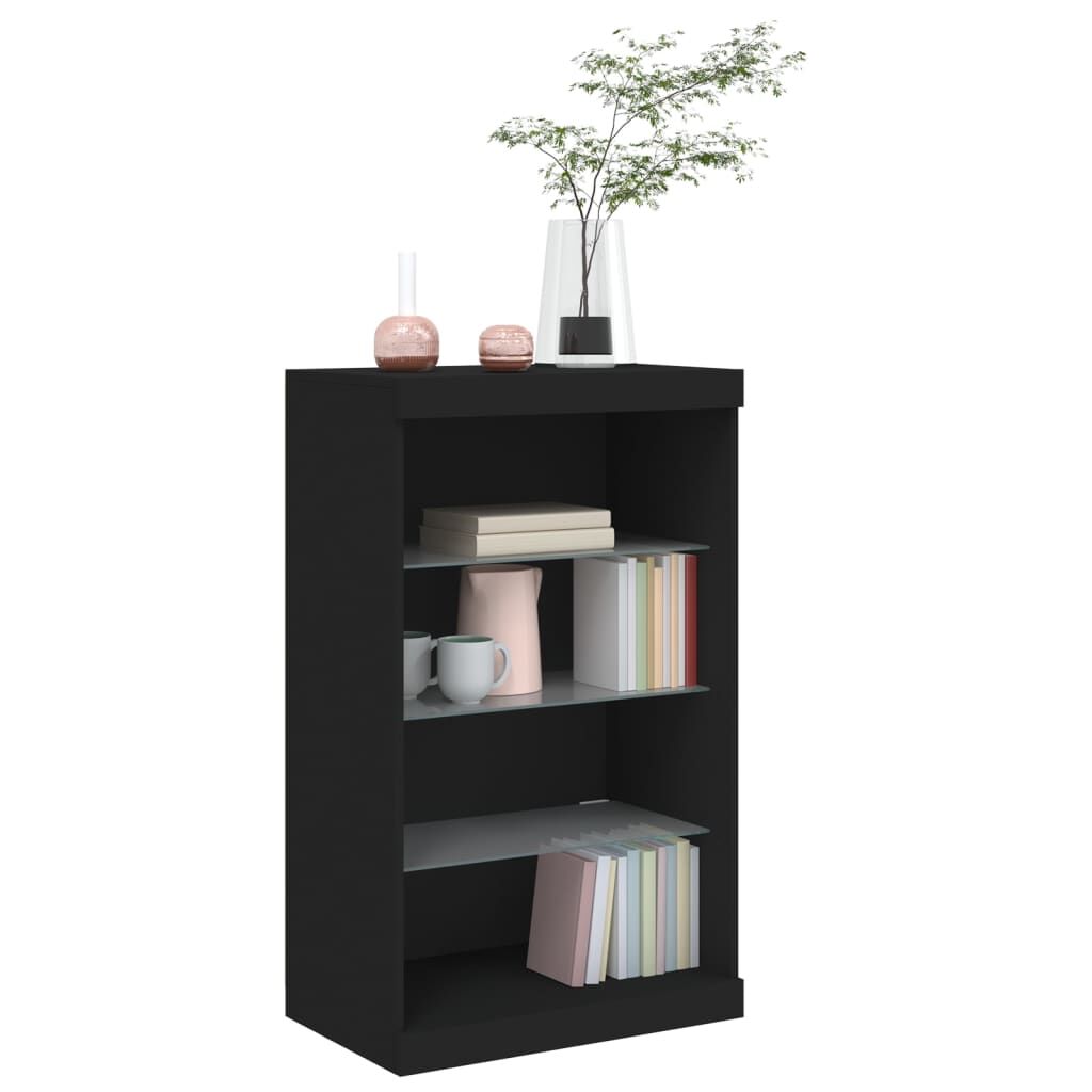 Sideboard with LED Lights Black 60.5x37x100 cm Price