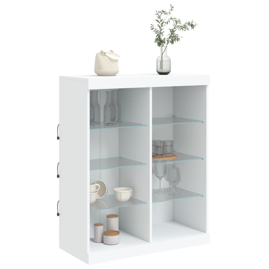 Sideboard with LED Lights White 81x37x100 cm Price