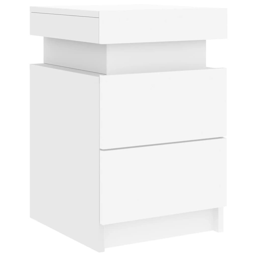 Bedside Cabinets with LED Lights 2 pcs White 35x39x55 cm Price