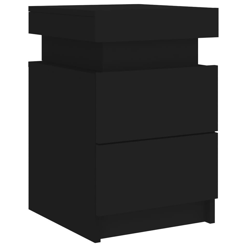 Bedside Cabinets with LED Lights 2 pcs Black 35x39x55 cm Price
