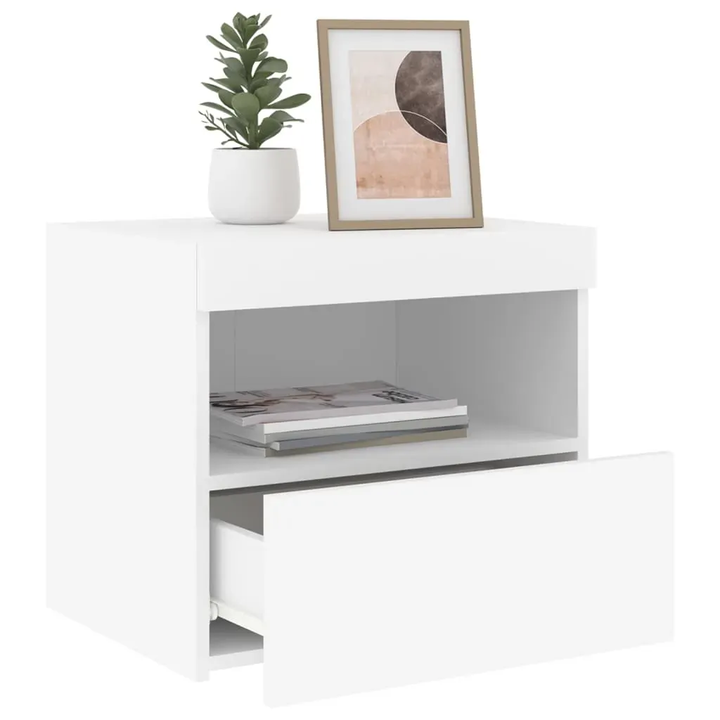 Bedside Cabinets with LED Lights 2 pcs White 50x40x45 cm Price