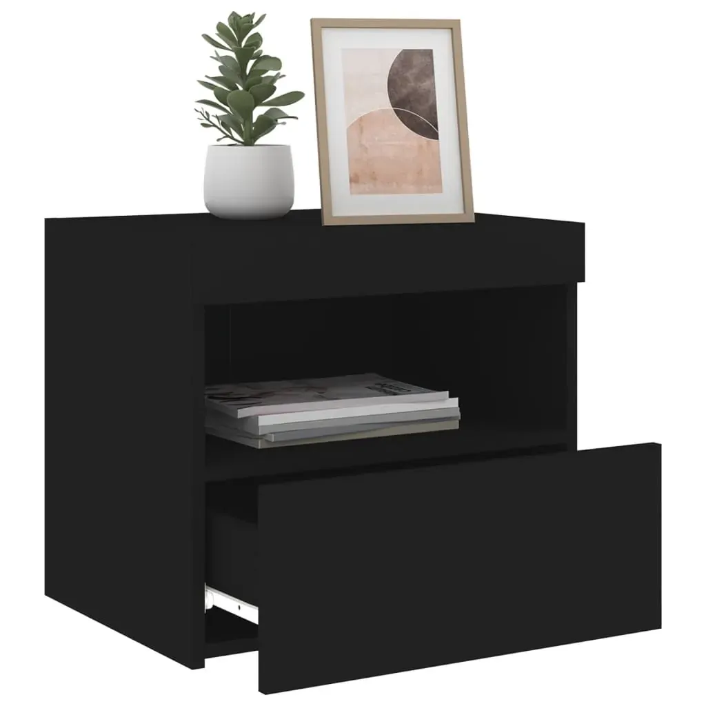 Bedside Cabinets with LED Lights 2 pcs Black 50x40x45 cm Price