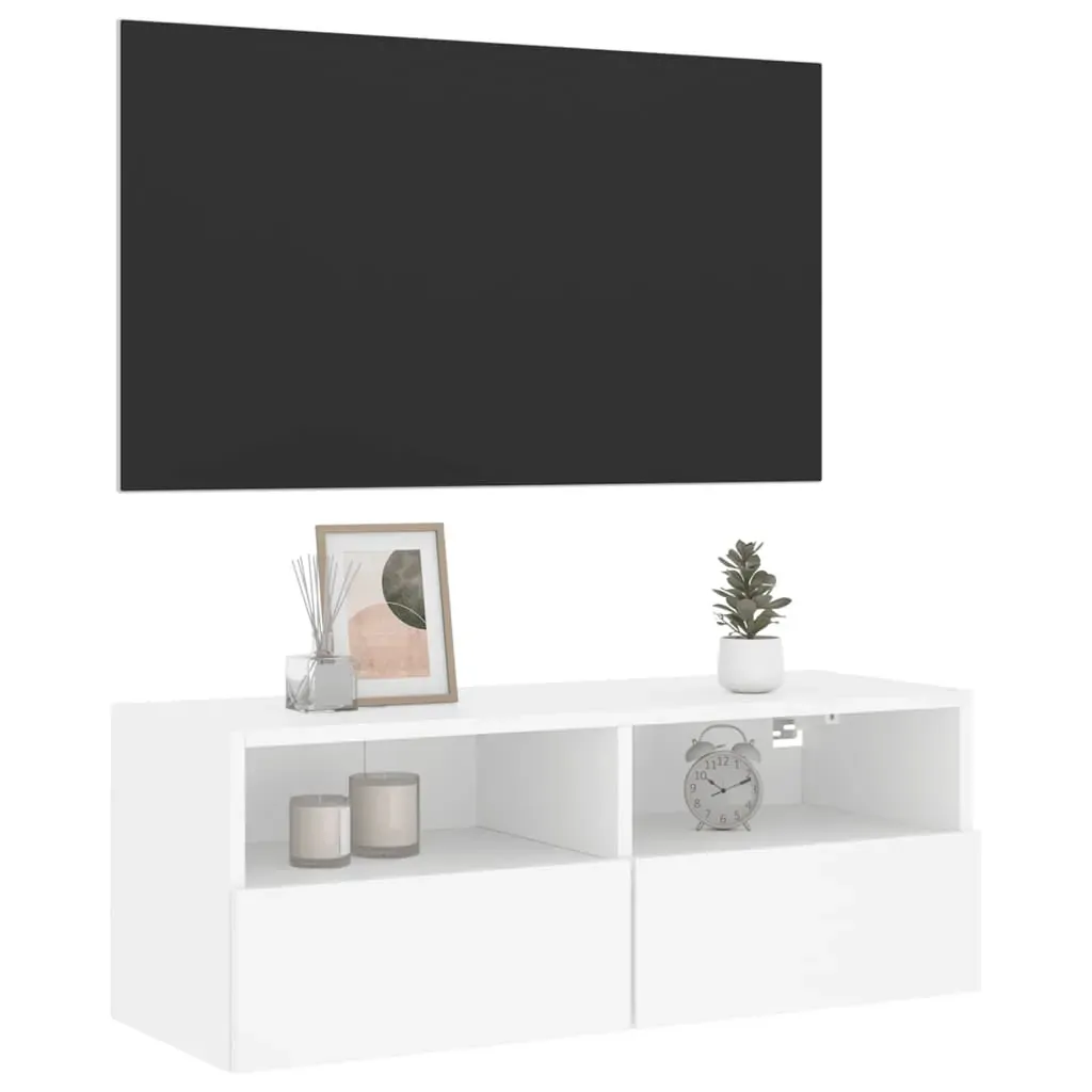 TV Wall Cabinet White 80x30x30 cm Engineered Wood Price