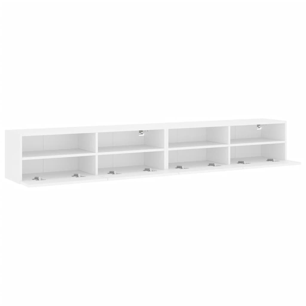 TV Wall Cabinets 2 pcs White 100x30x30 cm Engineered Wood Price