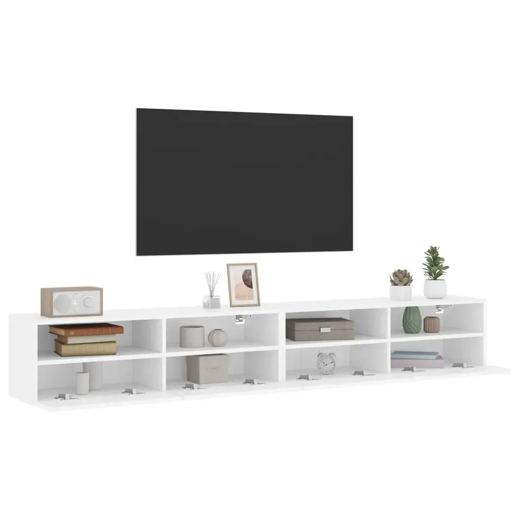 TV Wall Cabinets 2 pcs White 100x30x30 cm Engineered Wood Price