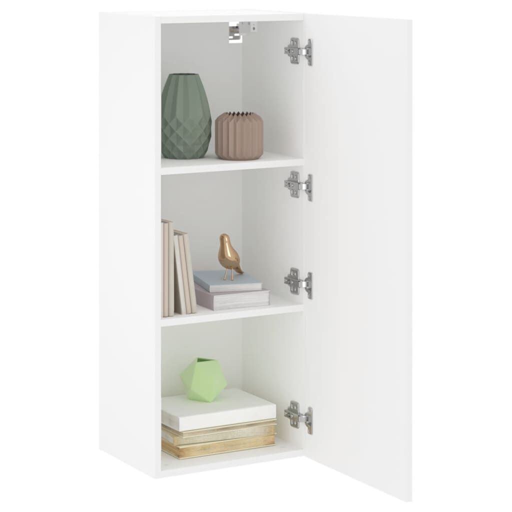 TV Wall Cabinet White 40.5x30x102 cm Engineered Wood Price
