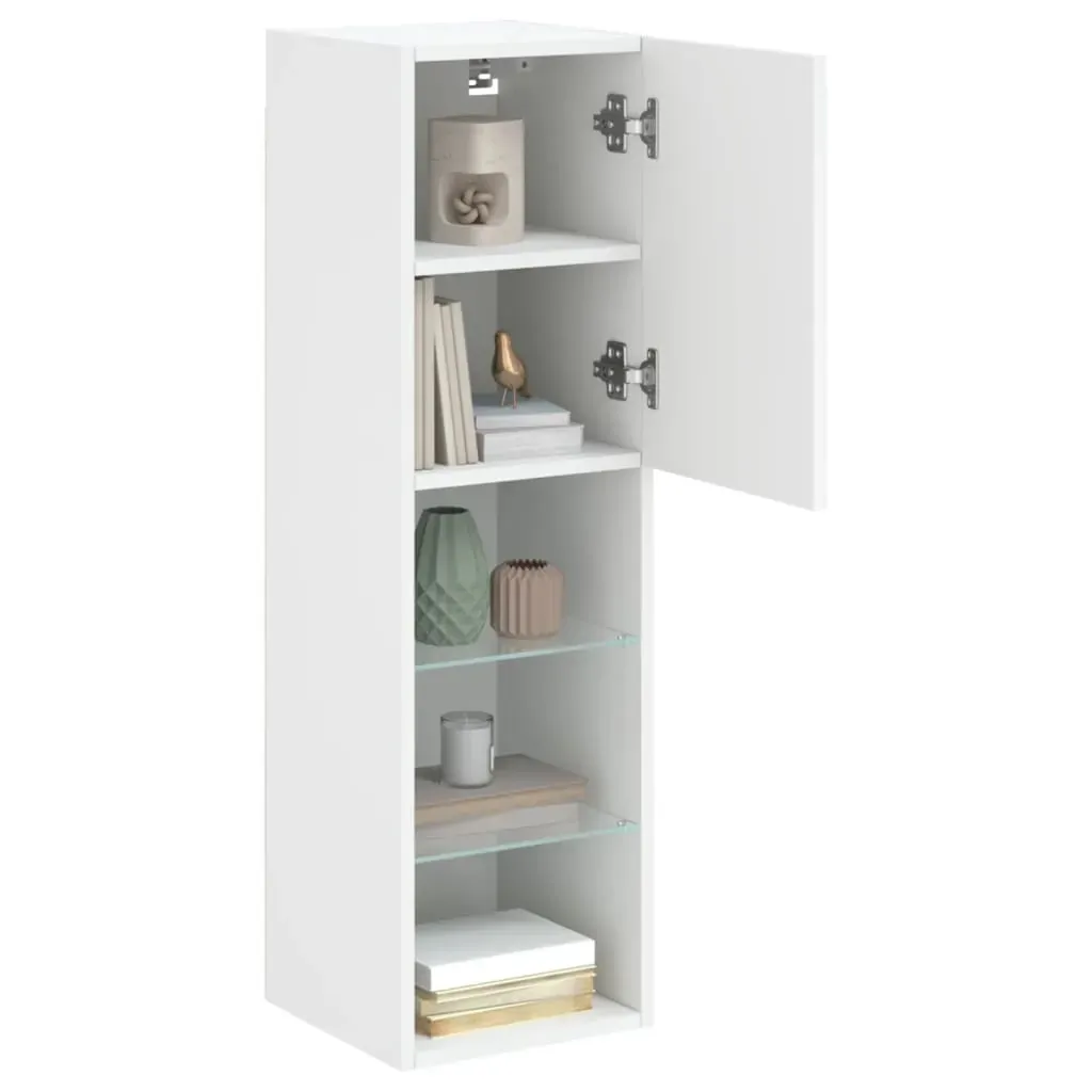 TV Cabinets with LED Lights 2 pcs White 30.5x30x102 cm Price