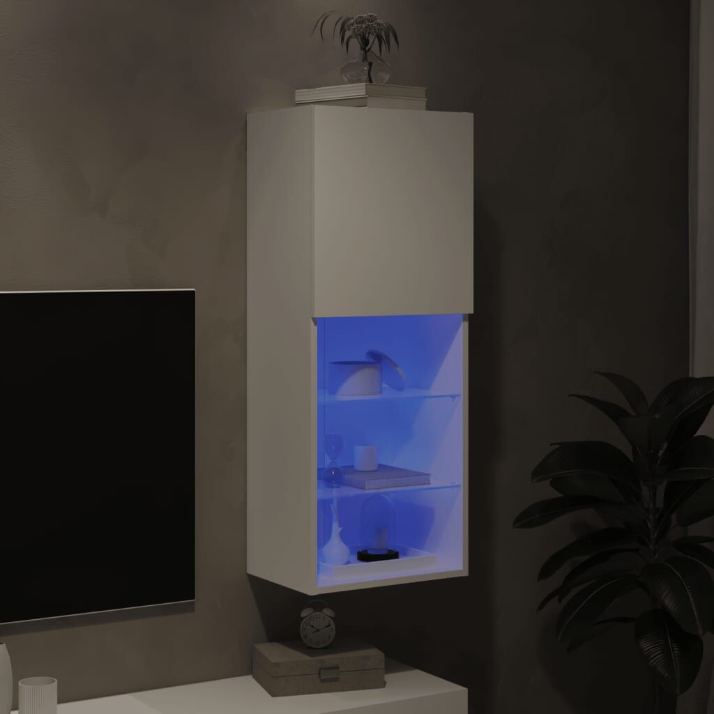 TV Cabinet with LED Lights White 40.5x30x102 cm Price