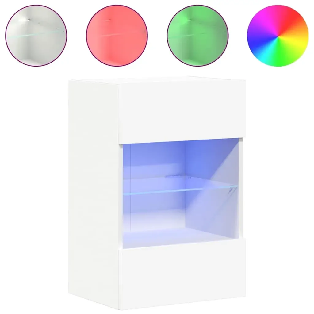 Wall Cabinets with LED Lights for TV 2 pcs White 40x30x60.5 cm Price