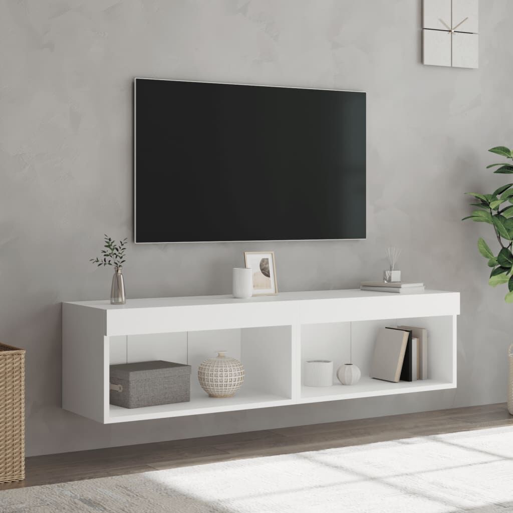 TV Cabinets with LED Lights 2 pcs White 60x30x30 cm Price
