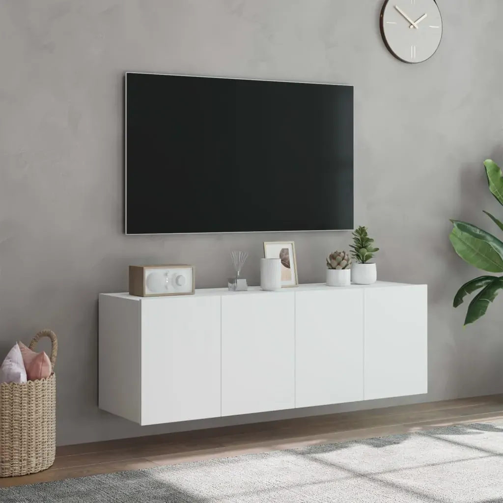 TV Wall Cabinets with LED Lights 2 pcs White 60x35x41 cm Price