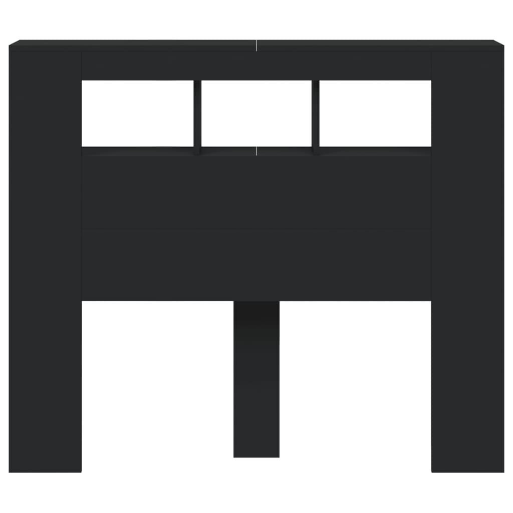 LED Headboard Black 120 cm Engineered Wood Price